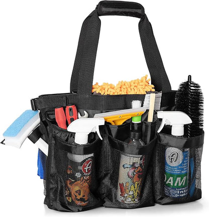 HODRANT 5 Gallon Bucket Organizer with Anti-fall Hooks & Buckle, Car Wash Bucket Caddy with Mesh Pockets, 5 Gallon Cleaning Tools Bag for Home, Auto, Garden & Fishing