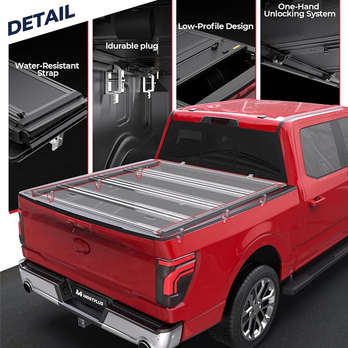 MOSTPLUS 6.8FT Low Profile Hard Tonneau Cover Compatible for 2017-2025 2026 Ford F-250/F-350 Super Duty Low Profile Bed Cover (81 Inch)