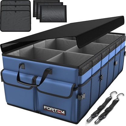 FORTEM Trunk Organizer For SUV Car Trunk Organizer, Foldable Storage, Car Accessories for Women Men, Collapsible Bag, 600D Oxford, Non Slip Bottom, Straps, Soft Cover (85L)