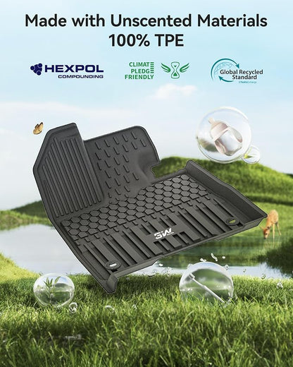 3W Floor Mats&Cargo Liner for Toyota Sienna 2021-2026 7 Seat (Not Fit 25 26 Platinum) TPE Custom Fit Floor Liner for Sienna XLE/XSE/Limited Full Set and Trunk Mat(w/o Spare tire)
