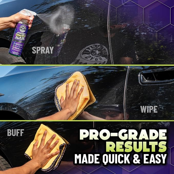 Chemical Guys Raging Rhino Waterless Car Wash, Quick Detailer Spray and Wipe Exterior Cleaner With 3 Premium Microfiber Towels, 20 Fl Oz