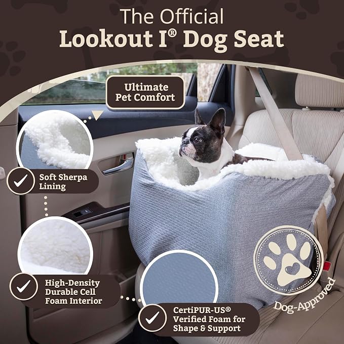 SNOOZER PET Products Lookout 1 Dog CAR SEAT, Stone Diamond, Small