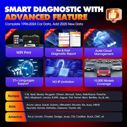 Autel MaxiDIAG MD906 PRO OBD2 Scanner, 2026 MD906PRO All System Diagnostic Scan Tool, Code Reader, 11 Reset Services, Oil/Brake/BMS/SAS/Injector, Free Lifetime Upgrade, Same MD909 PRO Lite of MK808S