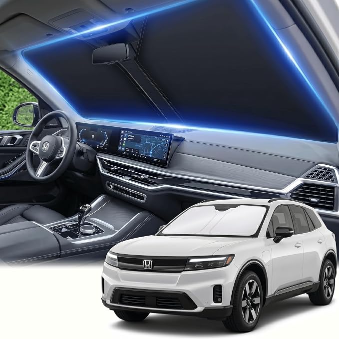 Windshield Sun Shade for Honda Prologue 2024 2025 2026 Sunshade Front Window Shade Custom Fit Prologue Accessories Sun Visor Foldable Shade Blocks UV Rays Accessories