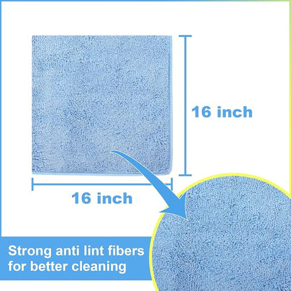 Car Wash Drying Towels, 450gsm Ultra-Thick Absorbent Lint-Free Extra Soft Microfiber Rags for Car Detailing, Interior & Exterior Cleaning Cloths, 16in x 16in - Microfiber, Mixed Colors, 6 Packs