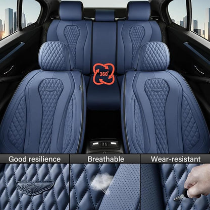 Coverado Seat Covers, Blue Car Seat Covers Full Set, Auto Seat Cover, Car Seat Covers Front Seats Back Seat Cover, Waterproof Car Seat Cushion, Driver Seat Protector Universal Fit Most Cars