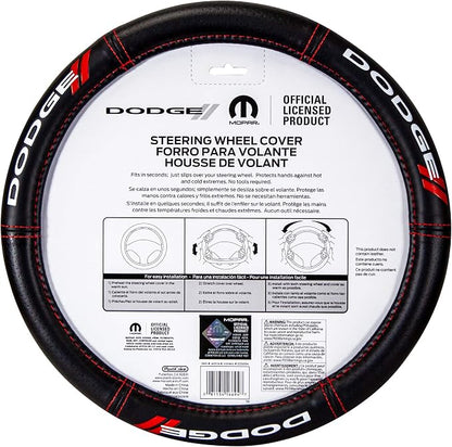 Plasticolor 006694R01 Dodge // Deluxe High Contrast Stitching Steering Wheel Cover