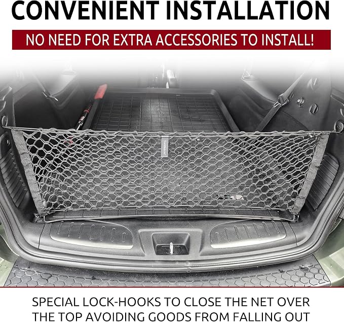 Envelope Style Trunk Mesh Cargo Net for Dodge Durango SXT GT SRT 1998-2026 - Car Accessories - Premium Trunk Organizers and Storage - Cargo Net for SUV - Vehicle Carrier Organizer for Dodge Durango