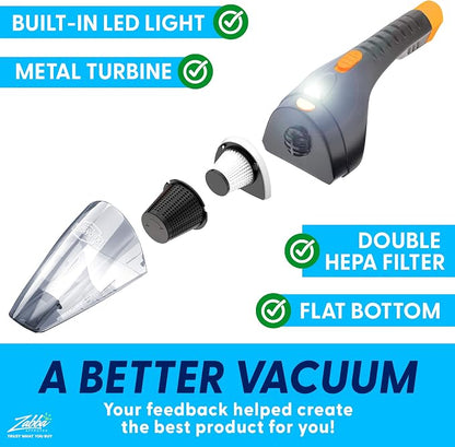ThisWorx Car Vacuum Cleaner 2.0, Portable Handheld Mini Vacuums Cleaner W/ 16ft Cord, LED Light, Bag, & Attachments- Small Vac for RV, Boats, Travel, Car Accessories, Lightweight