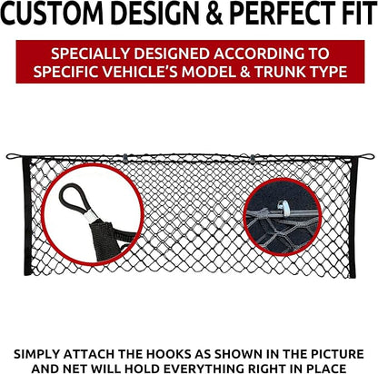 Trunk Envelope Style Automotive Elastic Mesh Cargo Net for Ford Bronco Sport 2021-2025 - Trunk Organizers and Storage - Luggage Net for SUV - Best Car Organizer for Ford Bronco Sport