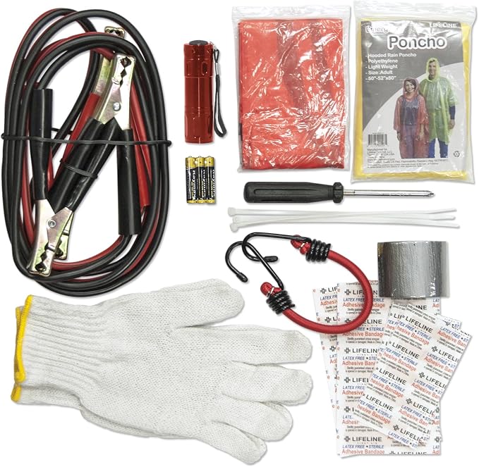 Lifeline 4312 Emergency Roadside Kit, Red