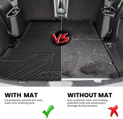 LASFIT Cargo Mat for Ford Explorer 2011-2019 Trunk & Backrest Liner, Custom Fit All Weather Protector TPE One-Piece Design Easy Installation Trunk with Seatback Mat Accessories, 1pc Black