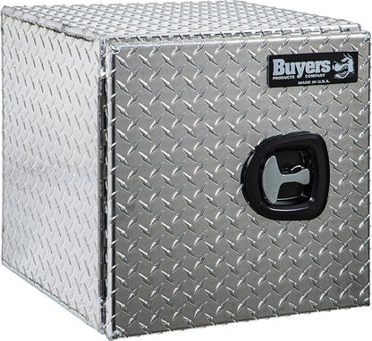 Buyers Products 1702225 Underbody Truck Tool Box with Barn Doors, 24x24x24 Inch, Diamond Tread Aluminum, Made in USA, Compression Latch, Weather Resistant, Toolbox for Flatbeds, Trailers & Work Trucks