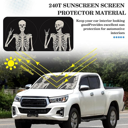 Windshield Sun Shade Foldable Car Front Window Covers for Car Accessories Sun Heat UV Rays Visor Protector Protection for Universal Cars SUV Truck(Skeleton)