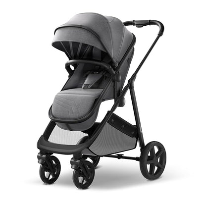 Mompush Wiz 2 in 1 Baby Stroller with Infant Pramette Mode, One Hand Fold Convertible Newborn to Toddler Stroller with Reversible Seat and Large UPF 50+ Canopy