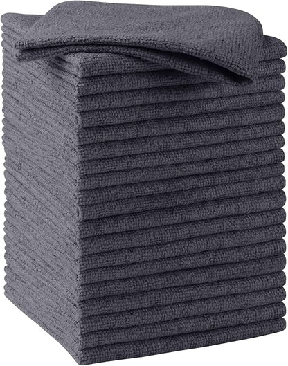 HOMEXCEL Grey Microfiber Cleaning Cloths, 20 Pack Cleaning Rags - Lint Free & Scratch-Free Microfiber Towels for Cars, House & Kitchen, Absorbent Cleaning Towels, 11.5 x 11.5 Inch