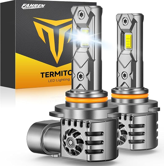 Termitor Upgraded 7th-Gen 9005/HB3 Light Bulbs, 110000LM 14X Brighter 1:1 Match Mini Size Fog Light Bulb, 6500K White, Plug and Play IP68 Long Lifespan, Pack of 2