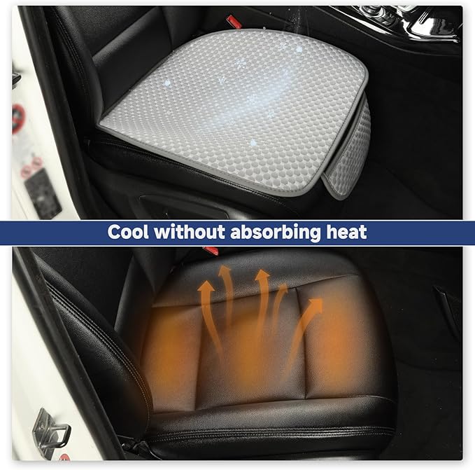 West Llama Ice Silk Front Car Seat Cover Protector Anti-Slip Bottom Seat Cover Fits 95% of Vehicles,Wrapping Around The Bottom,(Gray-2Pcs)