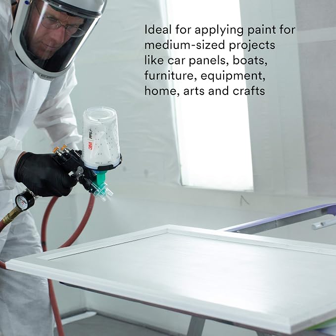 3M PPS 2.0 Spray Gun Cup, Lids and Liners Kit, 26312, Midi, 13.5 Ounces, 125-Micron Filter, Use for Cars, Furniture, House and More, 1 Paint Cup, 50 Disposable Lids and Liners, 32 Sealing Plugs