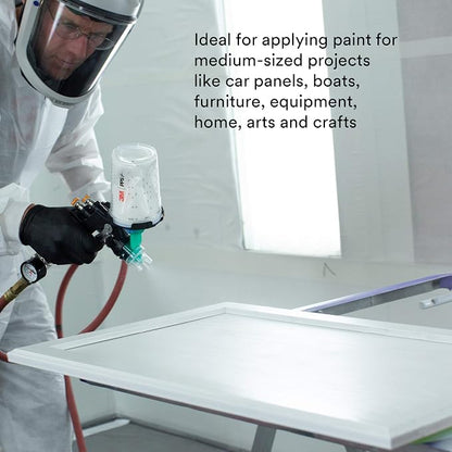 3M PPS 2.0 Spray Gun Cup, Lids and Liners Kit, 26312, Midi, 13.5 Ounces, 125-Micron Filter, Use for Cars, Furniture, House and More, 1 Paint Cup, 50 Disposable Lids and Liners, 32 Sealing Plugs