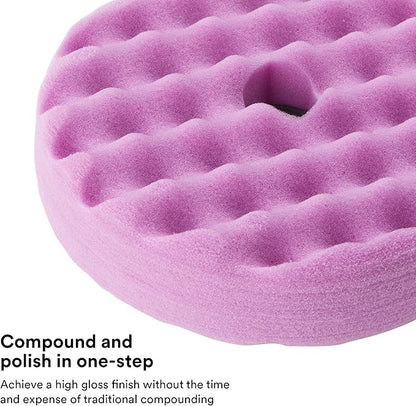 3M Perfect It 1 Step Foam Finishing Pad, 33034, Quick Connect, Surface Buffing, Collision Repair, High Gloss Polish, 6 in