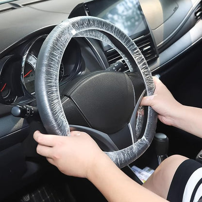500pcs Disposable Steering Wheel Covers,Disposable Steering Wheel Protector with Elastic, Applicable to Cars, Trucks, Vans