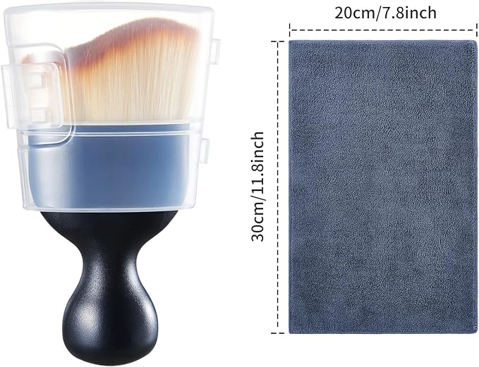 Car Interior and Exterior Soft bristles Detail dust Automotive Brush dusting Brush Dashboard Cleaning Brush Home Office Computer Keyboard dusting Tools+ Double-Sided Suede Cleaning Towel