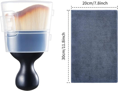 Car Interior and Exterior Soft bristles Detail dust Automotive Brush dusting Brush Dashboard Cleaning Brush Home Office Computer Keyboard dusting Tools+ Double-Sided Suede Cleaning Towel