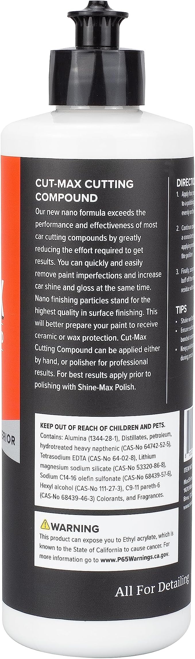 Maxshine 16oz Cut Max Fast-Cutting Compound | Professional Car Paint Correction Polish for Scratch & Heavy Swirl Removal | Buffing & Polishing Compound | Auto Detailing Supplies for Car Care