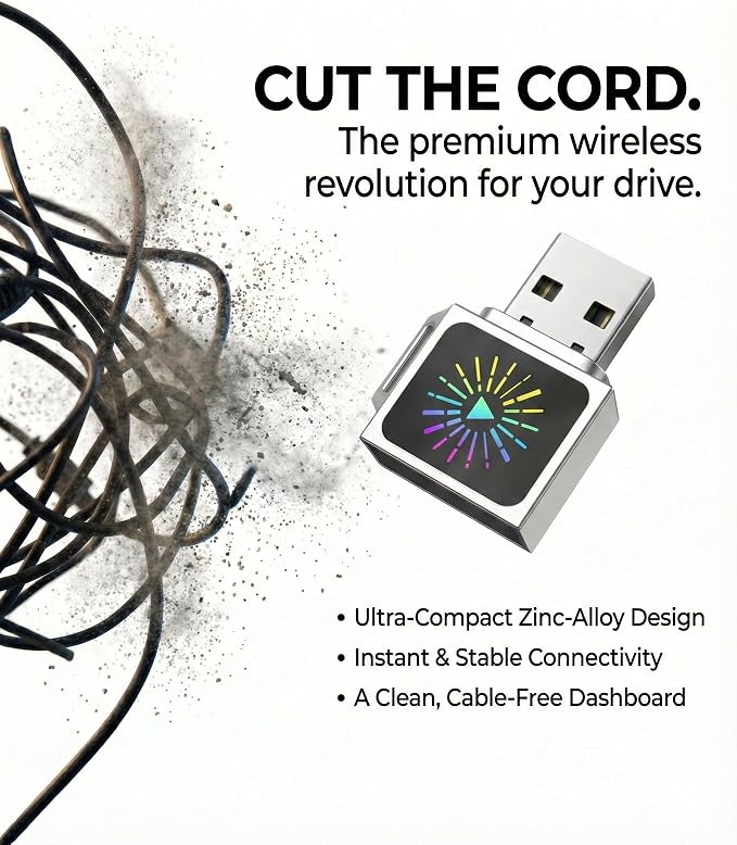 Wireless CarPlay & Android Auto Adapter 2-in-1, WiFi 6 Mini Metal Wireless CarPlay Dongle, Plug & Play USB-A for iPhone iOS 10+ & Android 11+, Converts Factory Wired CarPlay/Android Auto to Wireless