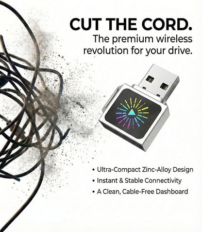 Wireless CarPlay & Android Auto Adapter 2-in-1, WiFi 6 Mini Metal Wireless CarPlay Dongle, Plug & Play USB-A for iPhone iOS 10+ & Android 11+, Converts Factory Wired CarPlay/Android Auto to Wireless