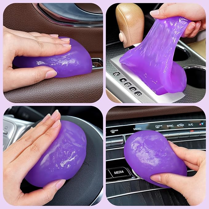 TeSabMi Car Cleaning Gel Car Cleaning Putty Car Putty Car Interior Cleaner Car Slime Car Detailing Kit Car Accessories Gifts for Men Women Stocking Stuffers Purple