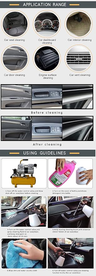 High Pressure Black Car Spraying Washing Gun Automobile Detailing Cleaning Machine car wash Tool(Metal Tube Rotate)