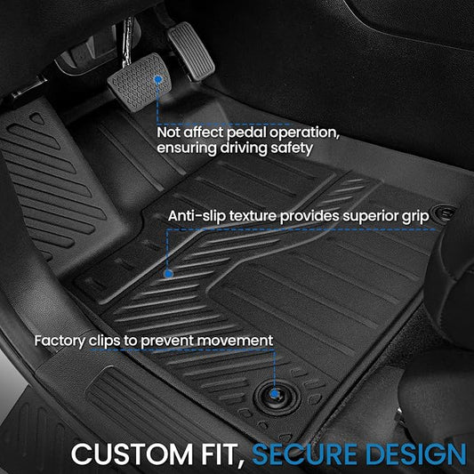 Floor Mats Cargo Mat for Honda Pilot 2026 2025 2024 2023, All Weather TPE Cargo Liner Trunk Mat with Backrest Mat Door Sill Protectors Car Accessories for Pilot (Floor Mats Set)