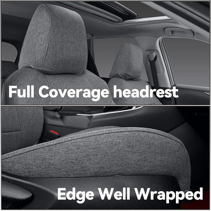 coverdream Front Seat Covers Custom Fit for Toyota Tacoma 2016 2017 2018 2019 2020 2021 2022 2023 SR SR5 TRD Series,Limited Pickup Truck,Breathable Seat Protector,Fit Like A Glove (Gray,2-Pack Only)