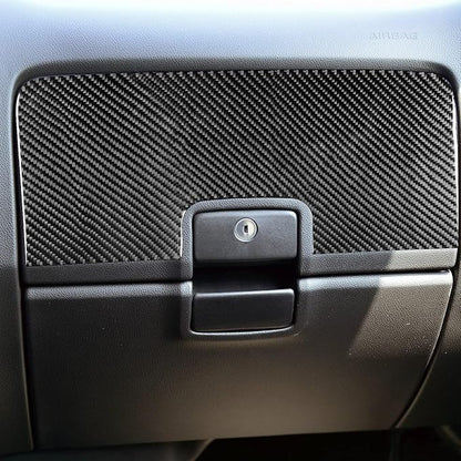 Real Carbon Fiber Fit for Chevy Silverado/GMC Sierra 1500 2014-2018 for 2500/3500HD 2015-2019 Car Co-Pilot Glove Box Panel Trim Dash Decals Sticker Decor Auto Interior Accessories Cover Black