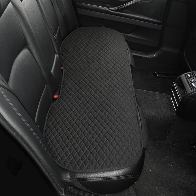 West Llama Linen Car Seat Covers,Bottom Seat Covers for Cars Include 1 Rear Bench Cover Universal Fits 90% Vehicles,SUVs,Cars,Sedans,Black