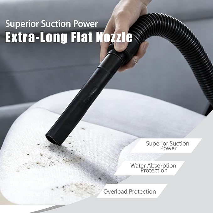 Portable Wet/Dry Vacuum, 2-Gallon, Small Shop Vacuum，Corded, Compact Wet/Dry Vacuum for Pets & Cars, Black-Red Elf