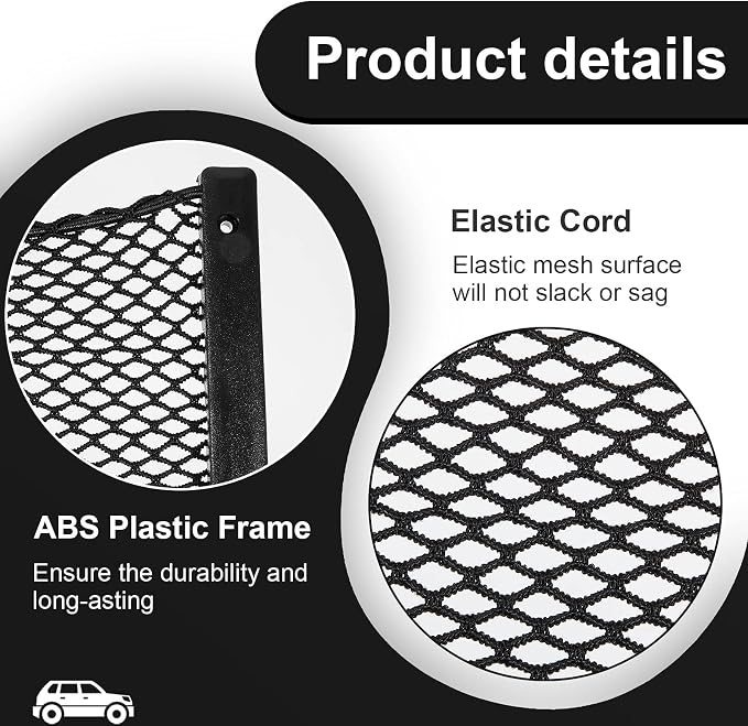 Frienda 2 Pcs Boat Storage Net Bag, ABS Plastic Car Framed Mesh Net Holder, Phone & Cargo Organizer with Screws for Auto, Rv, Boat, Pontoon, Truck Pocket Storage (12 x 8 Inch)