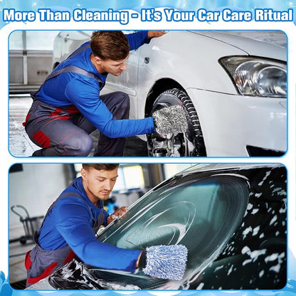 LemonRoad 30 Pcs Microfiber Car Wash Mitts Scratch Free Wash Mitts for Car Cyclone Microfiber Absorbent Detailing Washing Gloves Sponge Glove Cleaner for Wheel Trucks Home Cleaning Supplies