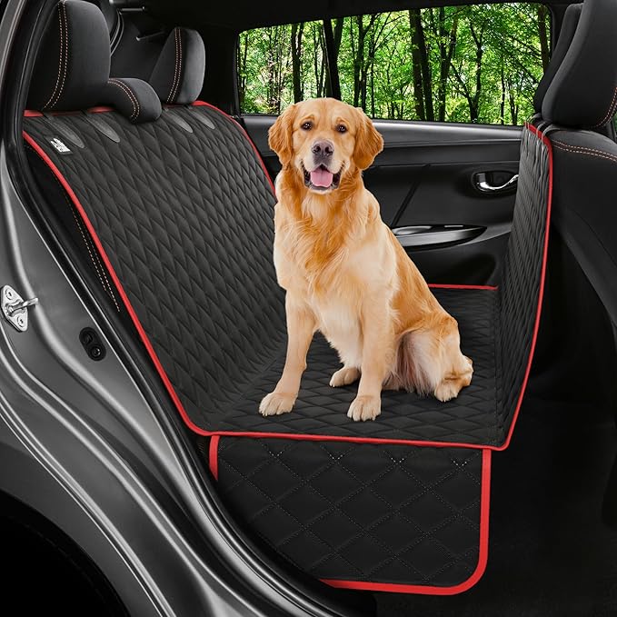 Petloox XL Dog Car Seat Cover for Back Seat, Waterproof Hammock for Car, SUV & Truck, Non-Slip Backseat Cover for Dogs, Heavy-Duty Dog Hammock Style Seat Protector Pets, Easy to Install & Clean