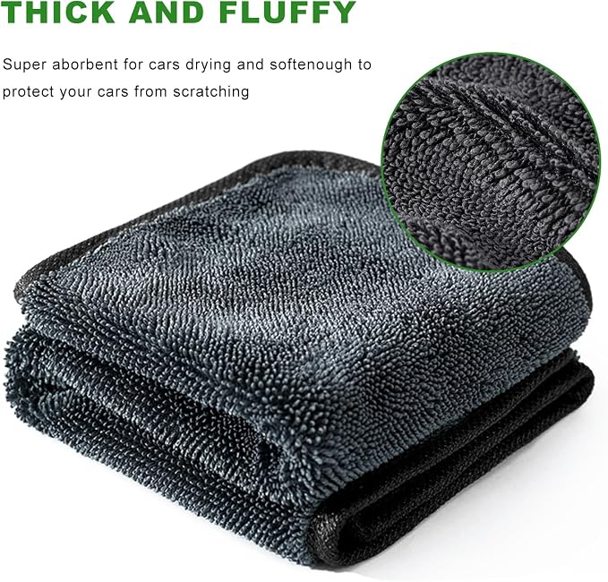 Car Drying Towel, 35.4"×23.6" Large Ultra Absorbent Microfiber Cleaning Cloth, 1200GSM Streak-Free Auto Detailing Towel Reusable Cleaning Rag for Cars, Trucks, SUVs, RVs