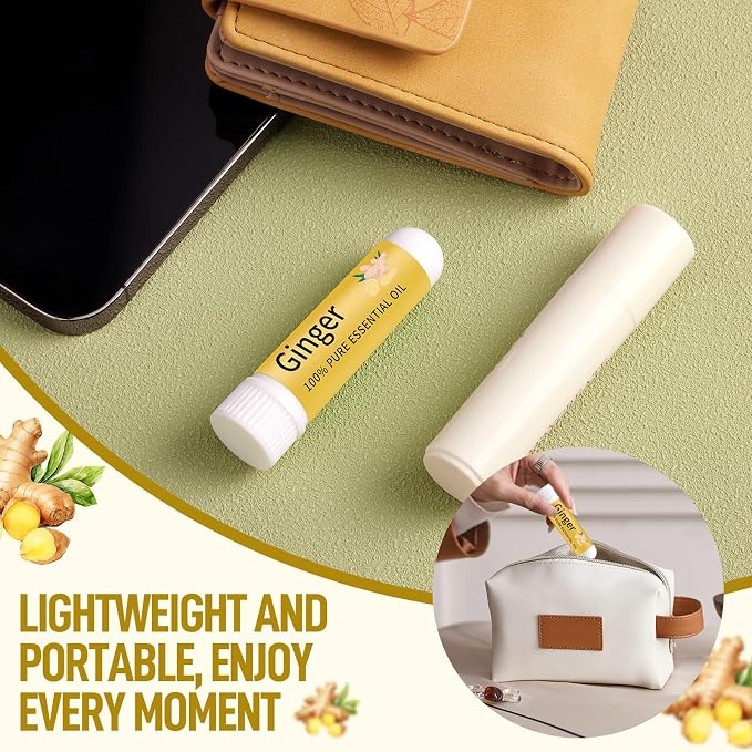Hion Nausea Relief Inhaler-Ginger, Natural Essential Oils Inhalers