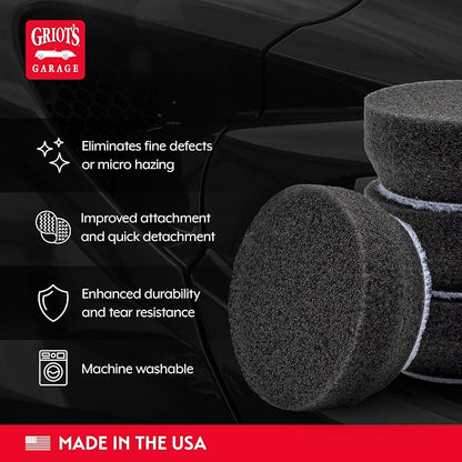 Griot's Garage BOSS 1” Finishing Foam Pads for Car Polishing and Detailing, Buffing Pads for Light Scratch Removal, Auto Wax, and Sealant Application, Set of 6