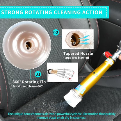 GOCCIDA High Pressure Car Cleaning Gun,Car Air Blow Gun,Tornado Dry Cleaning Gun Quickly Removes Surface Dirt and Dust, Air Gun Works with Air Compressor