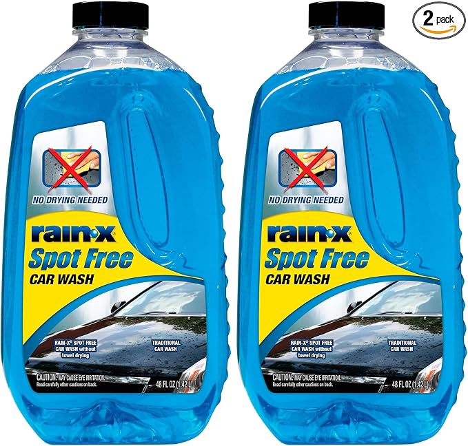 Rain-X 620073 - Car Wash Deep Cleaning, High Foam Soap Provides Spot Free Shine with No Towel Or Hand Drying Needed - Car soap for car cleaning and detailing 48 fl oz (Pack of 2)