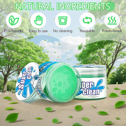 TeSabMi Car Cleaning Gel Car Cleaning Putty Car Putty Car Interior Cleaner Car Slime Car Detailing Kit Car Accessories Gifts for Men Women Stocking Stuffers Green