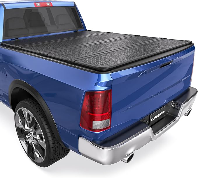 KUIPERAUTO 5.7FT Hard Quad Truck Tonneau Cover Compatible with 2009-2026 Dodge Ram 1500 Inclu. Classic & New Body (w/o Ram Box) 5.7 FT Bed On Top 67.4 inch Aluminum Bed Cover