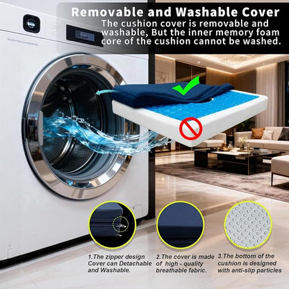 Gel Wheelchair Seat Cushion,Bed Sore Cushions for Butt,Gel Cushion for Pressure Relief,Donut Pillow for Tailbone Pain Relief,Sciatica,Coccyx,hemorrhoid Pillow,Cushion for Office Chair(Blue)