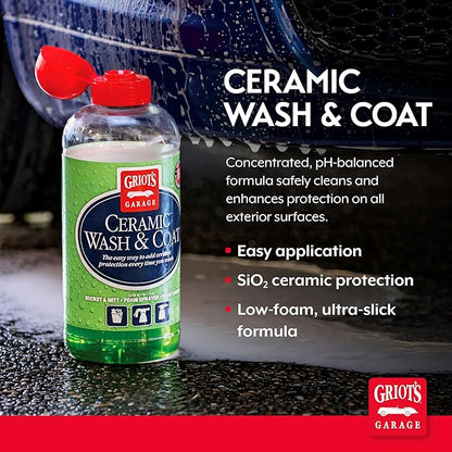 Griot's Garage Ceramic Wash and Coat for All Car Exterior Surfaces, Lubricant Rich, Provides Durable Car Paint Protection, 10885, 48oz